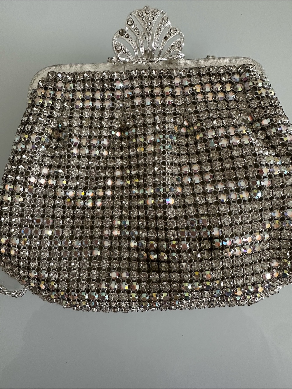 Silver Crystal Mesh Evening Bag - Brand Unspecified - Picture 7 of 7
